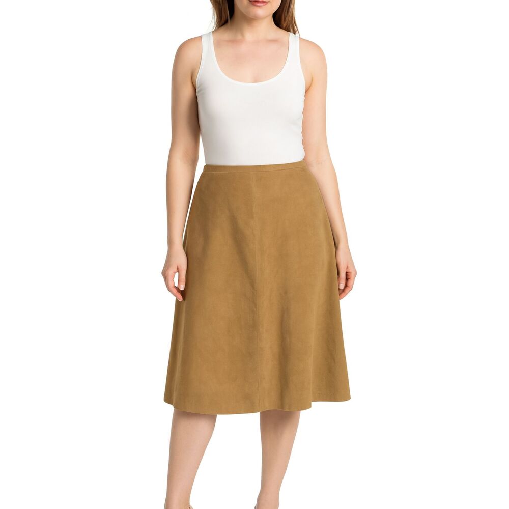 Bob Timberlake Modest A-line Skirt Tan 12